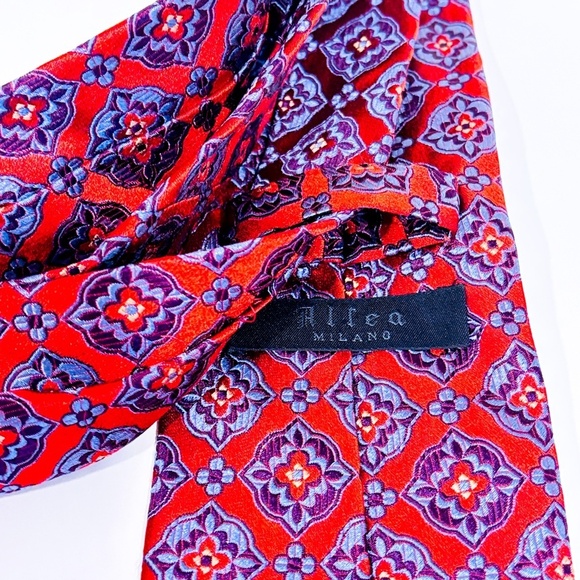 ALTEA Red and blue floral tie - Picture 4 of 4